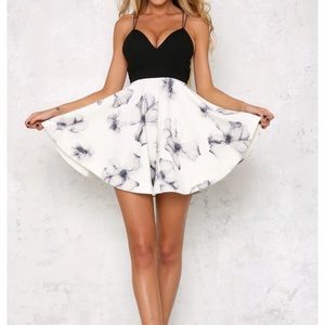 Hello Molly floral and black dress strappy back